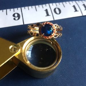 Sapphire set in nice jewelers brass ★ very smooth